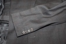  201 Armani Collezioni Gray Peak Lapel One Button Suit Size 44 R