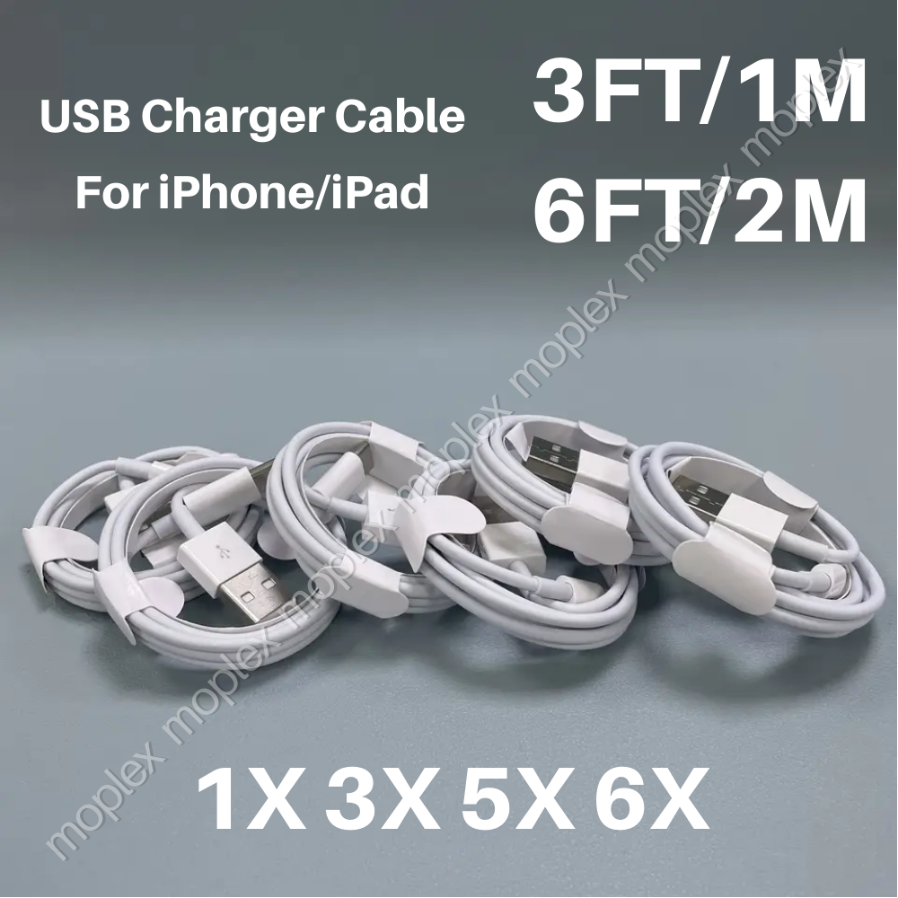 6 PACK 3ft 6ft For iPhone iPad Charger Power Adapter Charging USB Cable Cord Lot