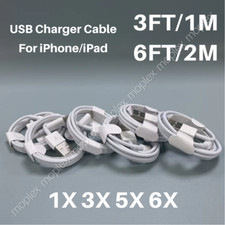 6 PACK 3ft 6ft For iPhone iPad Charger Power Adapter Charging USB Cable Cord Lot