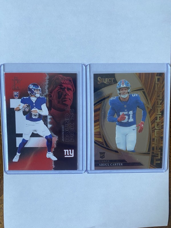 Topps/Panini 2025 NFL Giants Rookie 2-Card Lot Dart #106 Carter #6