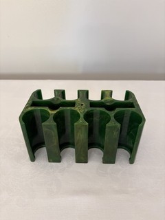 Dark Green With Yellow Marbling Catalin Bakelite Poker Chip Caddy No Handle