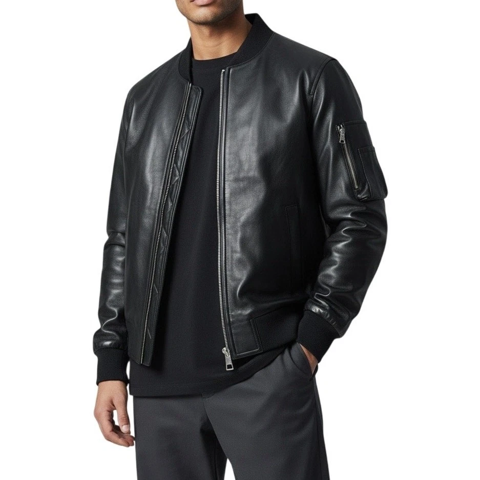 Neil Barrett Leather Outer Shell Black Coats, Jackets & Vests for
