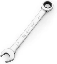1/4 In. SAE Ratchet Wrench,Box End Head 72-Tooth Ratcheting Combination Wrench S