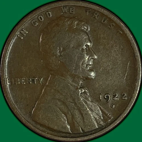 1922-D Lincoln Wheat Cent Fine F Coin #34284