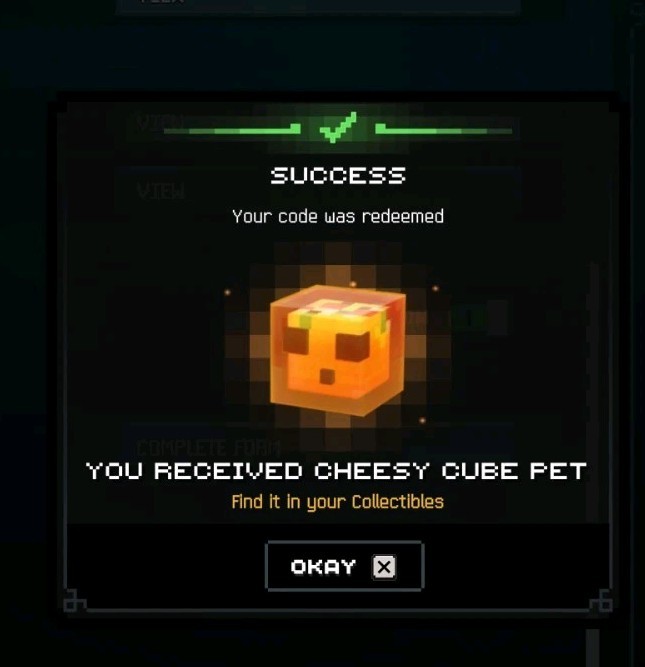 Minecraft Dungeons II - Domino's - Cheesy Cube Pet