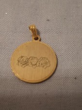 Rose Gold Tones Metal Flower Bouquet Necklace Pendant Delicate Flowers Charm