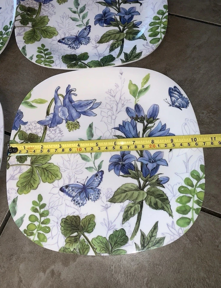 Set of 4 Butterflies Certified International 10" Melamine Plates Elena Vladykina - Image 3 of 4