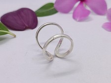 Hammered Sterling Silver Statement Ring: Adjustable Wide Band Boho Ring