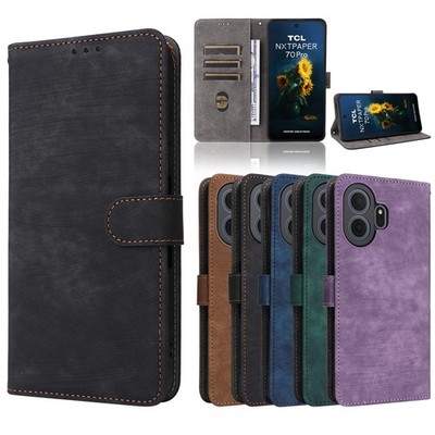 Für TCL NxtPaper 70 Pro 5G  Case Retro RFID Leder Geldbörse Card Stand Cover