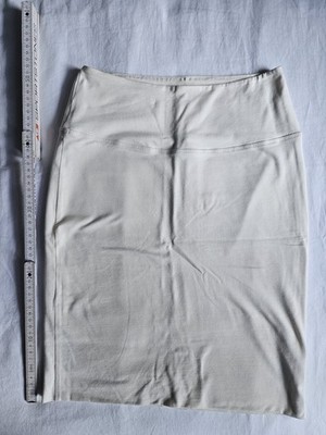 KAFFE Penny Rock Gr. S Creme Weiß Bleistiftrock Stretch Baumwolle