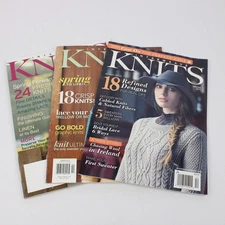 Lot of 3 Interweave Knits Magazines Spring '08 Spring '12 Winter '17 Craft