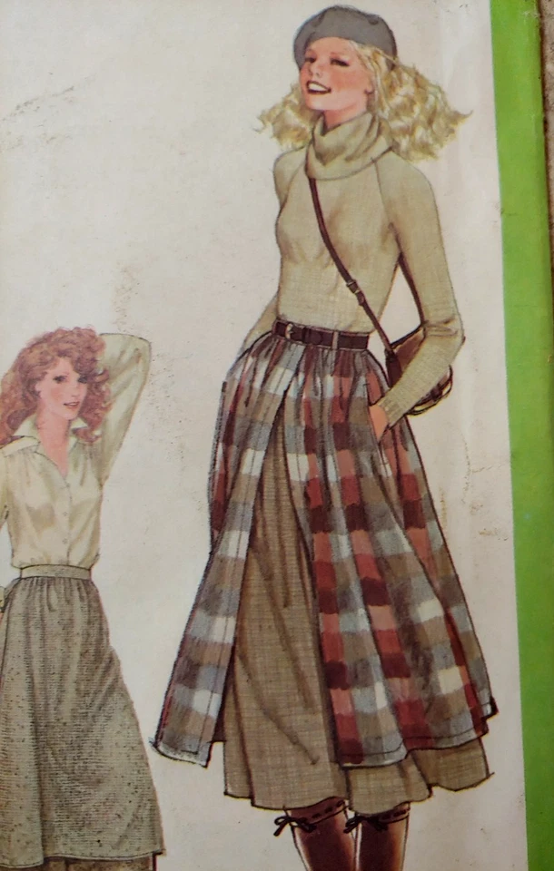 Simplicity 8751 Layered Skirt 2 Lengths Size 14 Waist 28 (Year 1978) New Folded - Image 2 of 4