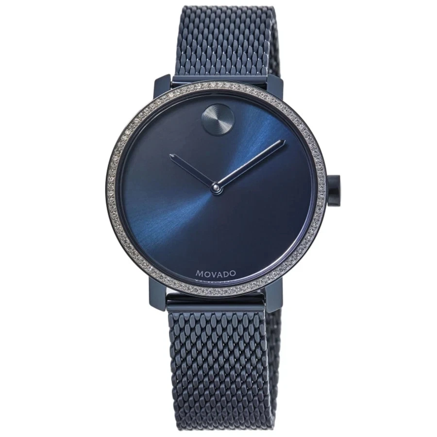 New Movado Bold Shimmer Blue Dial Blue Steel Women's Watch 3600780