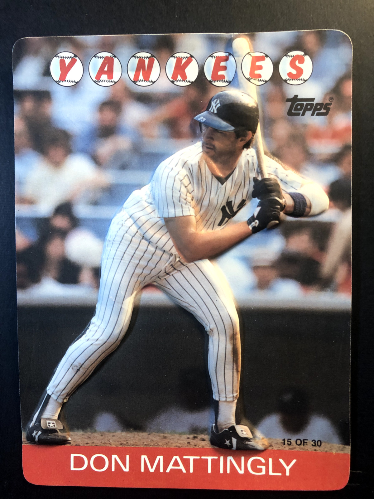 1986 TOPPS 3D CARD #15 DON MATTINGLY (6X ALL-STAR)('85 MVP)(VERY "COOL" CARD)NM!