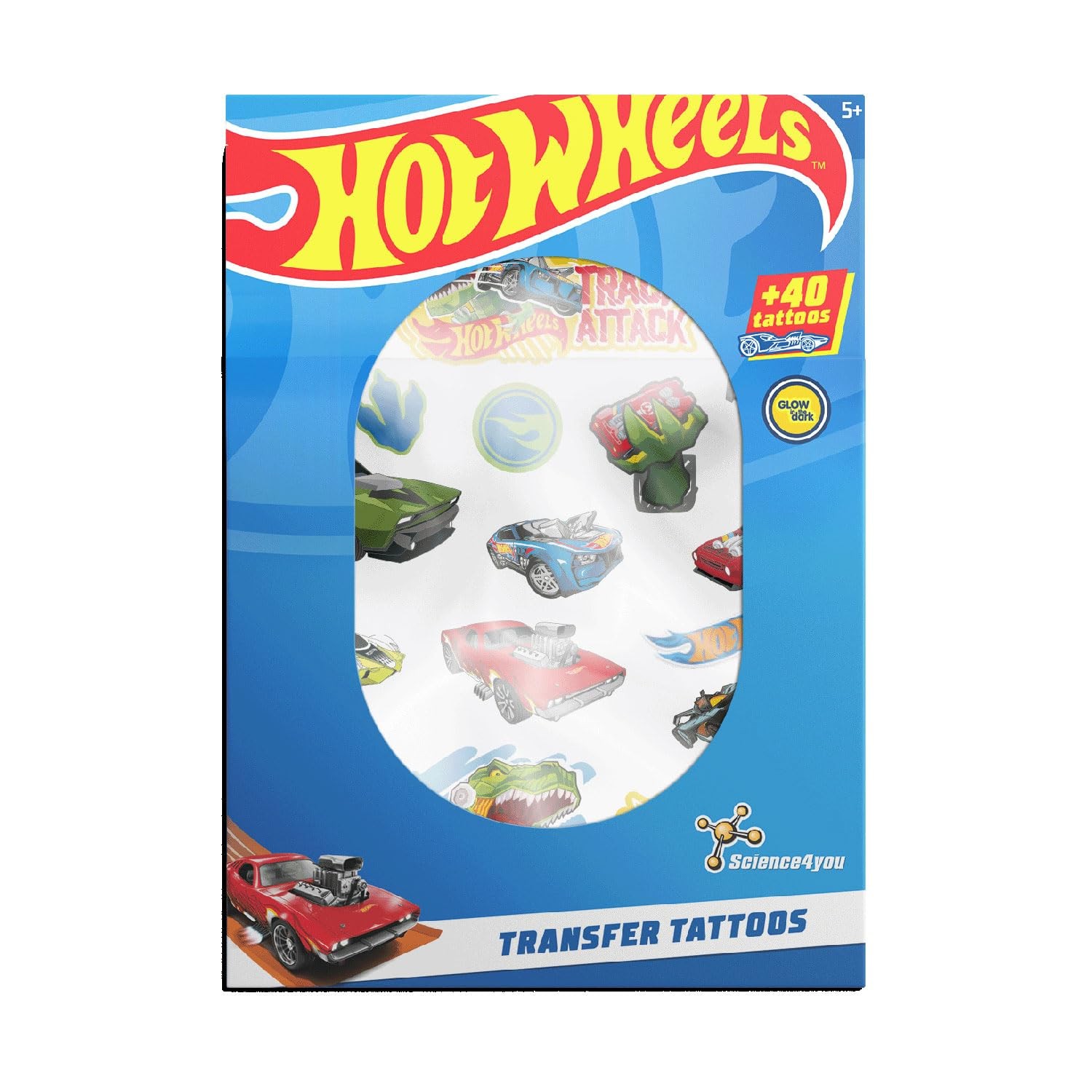 Science4you Temporary Tattoos - Hot Wheels Stickers for Multicolor