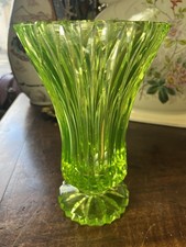 Vase Ouraline Art Déco Verre Moulé Bon État