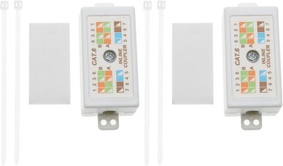 RJ45 Cat 6 Gigabit Inline Punchdown Krone Koppler Modul Connector 2 Stück Weiß