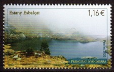 Timbre Andorre Français n°848 Lac d'Estany Esbalçat
