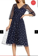 Adrianna Papell AP1E208991 - Tea Length Polkadot Dress  Size 6