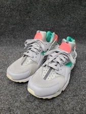 Nike Air Huarache Shoes Mens Size 9.5 Gray Teal Pink Running Sneakers 318429-053
