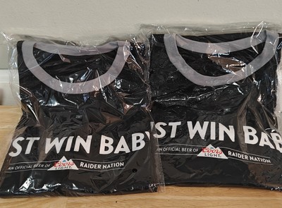 2 Las Vegas Raiders NFL Coors Light  Just Win Baby  Football Shirt- Men s Large