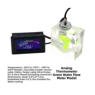 Wassergekühltes für System LED Thermometer mit 3 Wege Durchflussmesser für