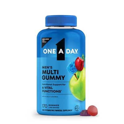 One A Day Men's Multivitamin Gummies with B Vitamins Energy Support 170 COUNT