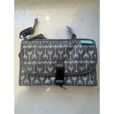 Kopi Baby Diaper Changing Station Clutch Bag Gray White Arrow Print Portable