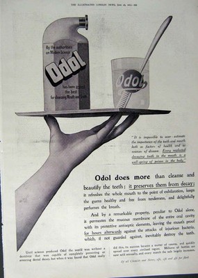 Alter antiker Druck 1912 Werbung Holiday Scarborough Odol Zahnpasta 20.