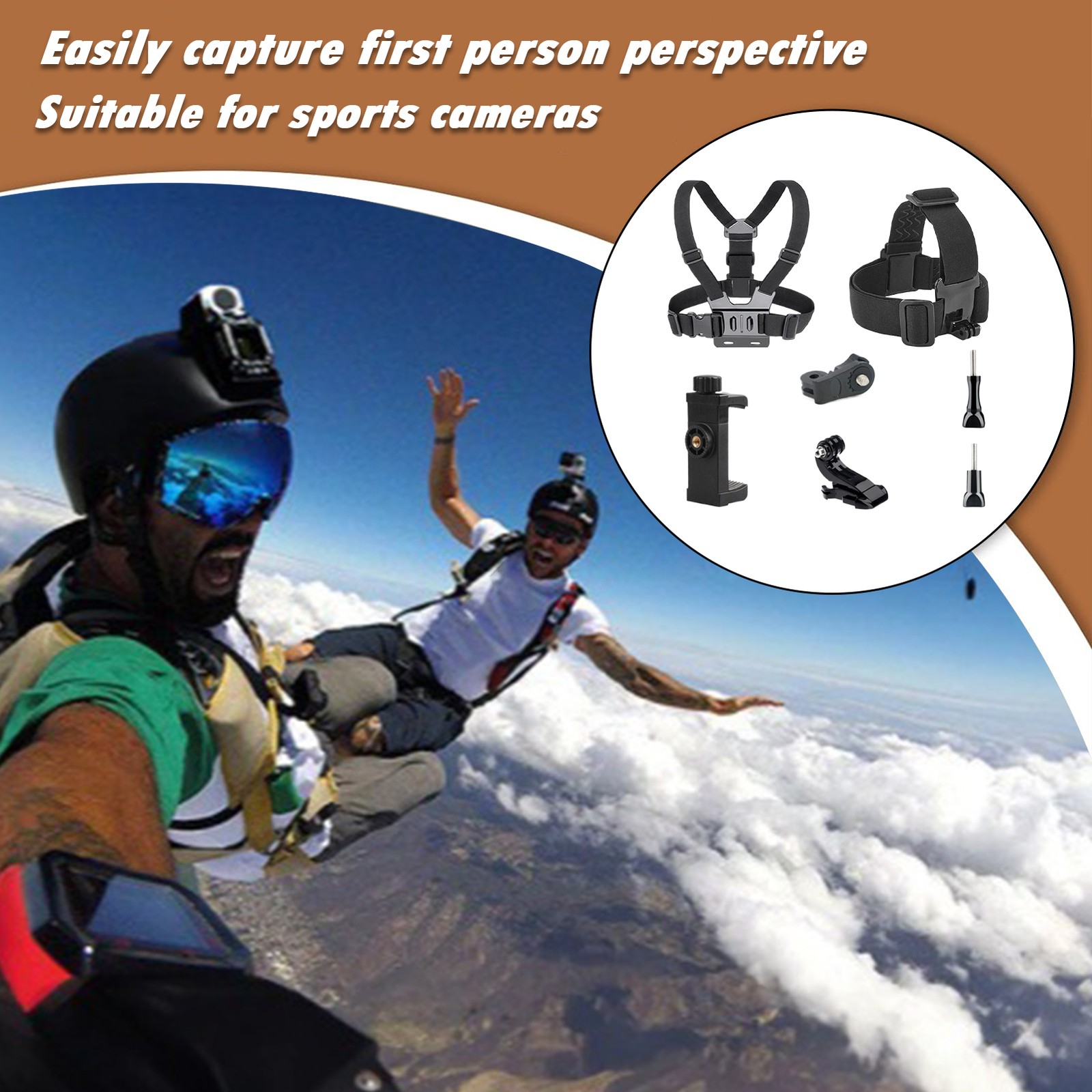 Chest Mount Harness Strap Adjustable Action Camera Chest Strap Harness 