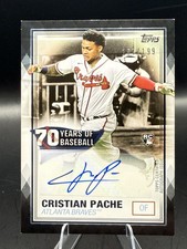2021 Topps Christian Pache RC 70YA-CPA 70 Years Of Baseball Black Auto /199