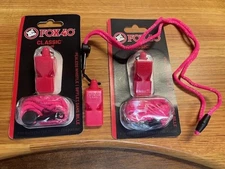 Fox 40 Classic Official Pealess Whistle + Lanyard, Pink, 115db (3-Pack)