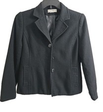 Sag Harbor Black Blazer Jacket Women  s Medium Approx Lined Office Work