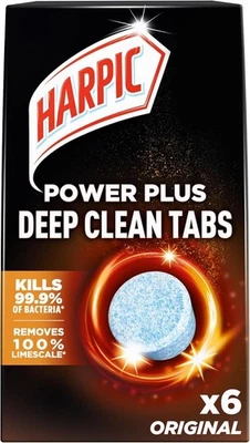 Harpic Power Plus Deep Cleaning Toilet Tablets, Original 6 count (Pack of 1)