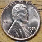 1956 D Lincoln Wheat One Cent 1c Coin Red BU #AA537