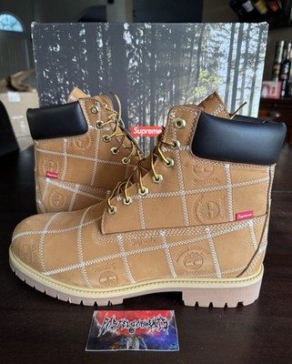 Supreme Timberland Patchwork 6  Premium Waterproof Boot Wheat Size 12 IN HAND