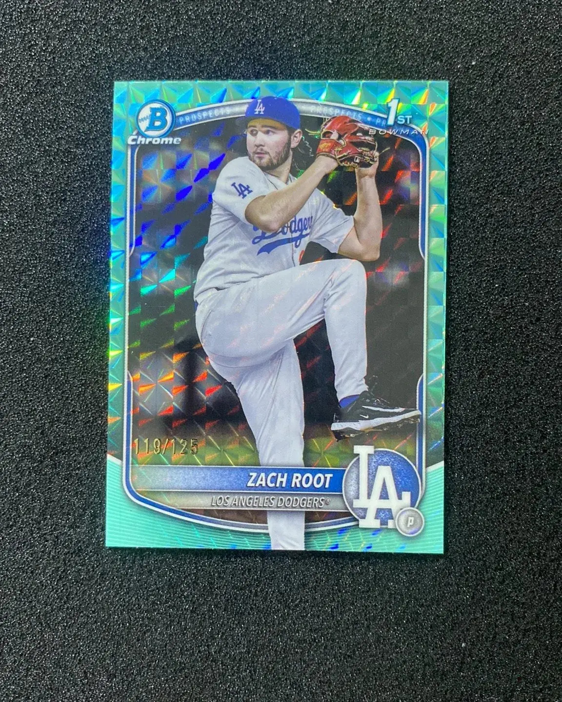 2025 Topps Bowman Draft Chrome Aqua Geometric #BDC-22 Zach Root 1st 119/125 QI95