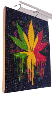  Modern African Leaf Drip Diamond Painting Leinwand 5D funkelndes Wandbild Handarbeit