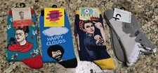4 Pairs Bob Ross Frieda Nasty Rosie Shark Women 9-14 Socks Lot Novelty NEW 