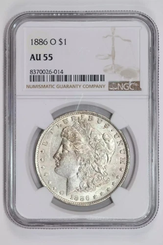 1886-O MORGAN DOLLAR NGC AU55