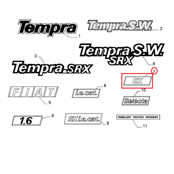 Initialen Modell ''Links'' Fiat Tempra Original 7700696-image