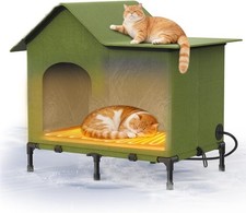 Heated Outdoor Cat House   Weatherproof Winter Shelter Stray  Outdoor Cats