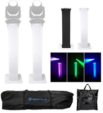 2 Totem Stands Black White Scrims For 2 Chauvet Intimidator Beam 355 IRC Lights