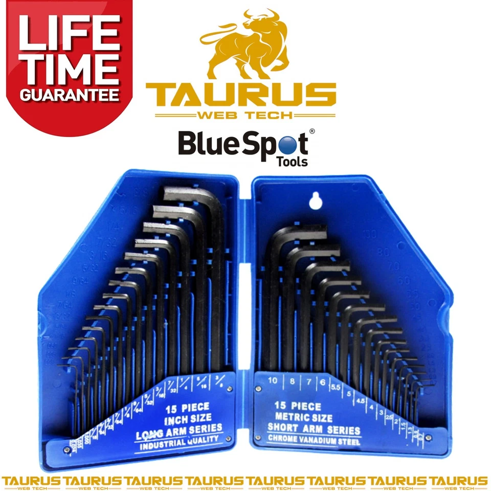 30 x BlueSpot Hex Key Set Metric Imperial 0.7-10mm | 0.028-3/8" | DIY Hand Tools - Image 3 of 4