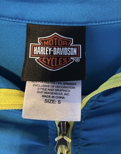 Harley Davidson Blue Light Partial Zip Jacket - image 3