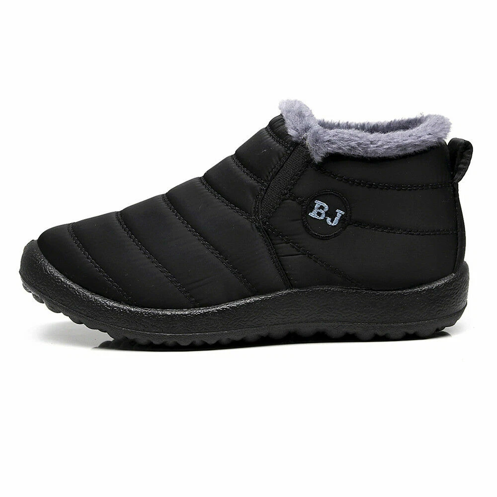 Mens Snow Boots Warm Fur Lined Ankle Waterproof Slip On Outdoor Winter Shoes Mens Snow Boots Warm Fur Lined Ankle Waterproof Slip On Outdoor Winter Shoes