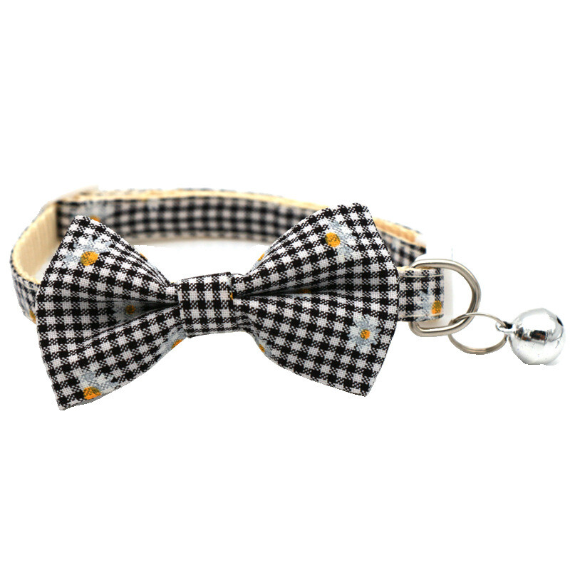 Cravatta Fiocco Regolabile Cani Gatti Accessori Animali Domestici Fiocco Collare Campanella Fiore foto 4