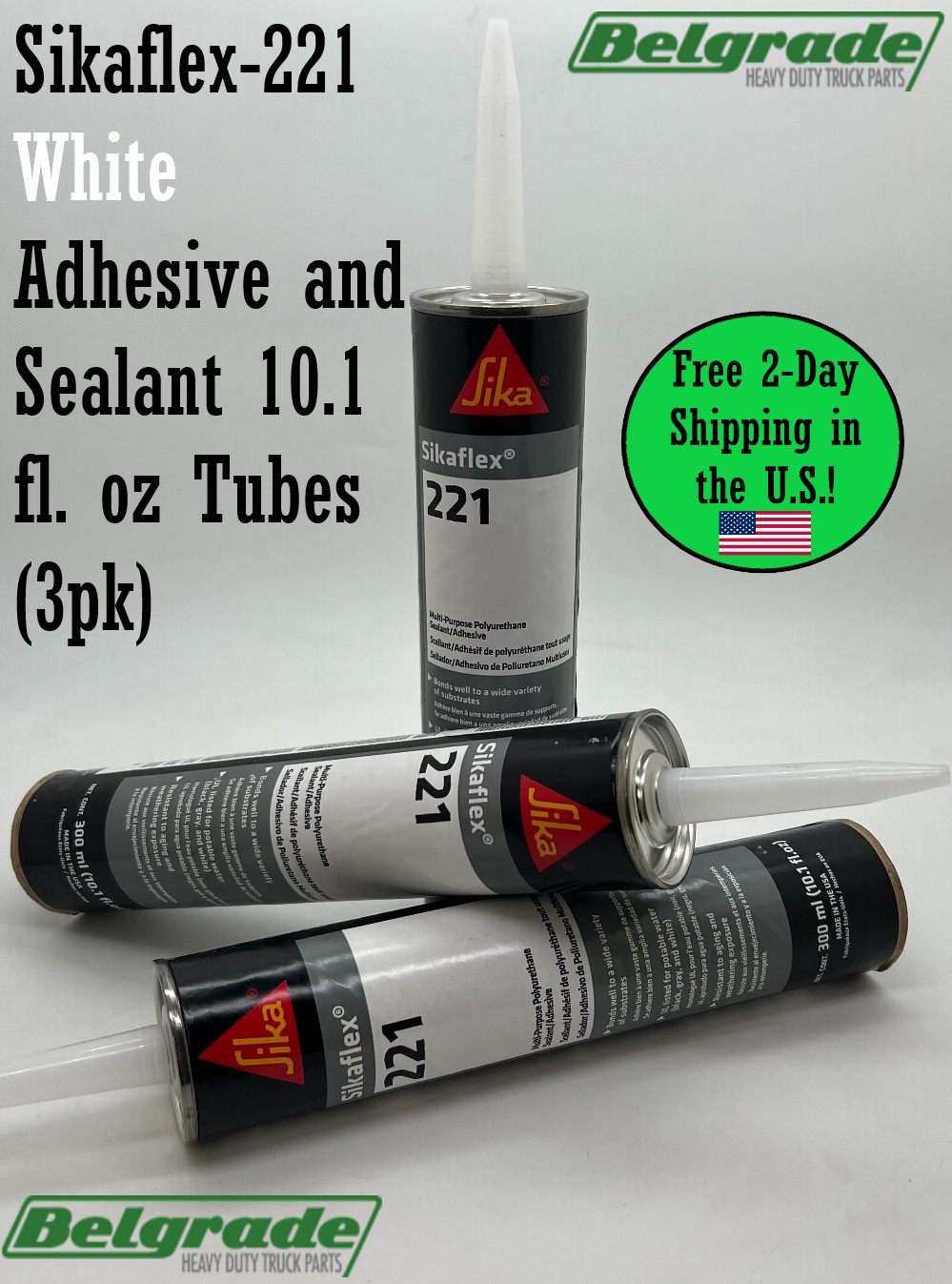 Sikaflex221 White Adhesive and Sealant 10.1 fl. oz Tubes (3pk) 017