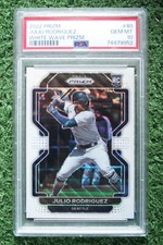 Julio Rodriguez 2022 Panini Prizm #40 White Wave Prizm RC PSA 10 Gem Mint