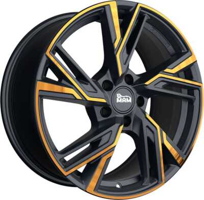 2x MAM RS5 matt black front copper 8x18 ET50 - LK5/120 ML65.1 Felge Alu